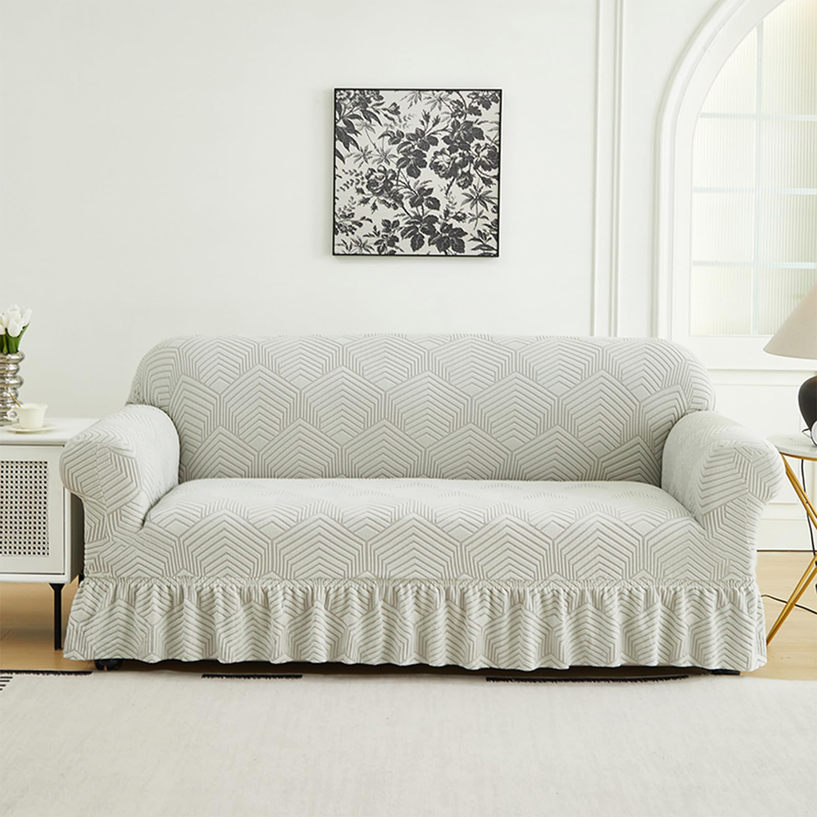 Housse de canapé lavable et extensible pour protéger un salon 1 place