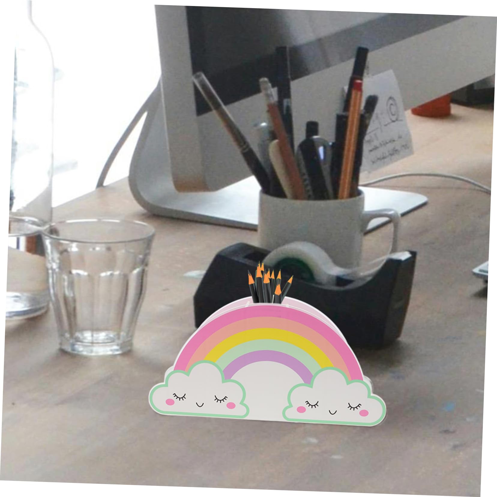 SHINEOFI Soporte De Lápices De Acrílico Diseño De Organizador De Escritorio Para Material De y Escolar Para Almacenamiento De Útiles De Escritura y Decoración De Mesa
