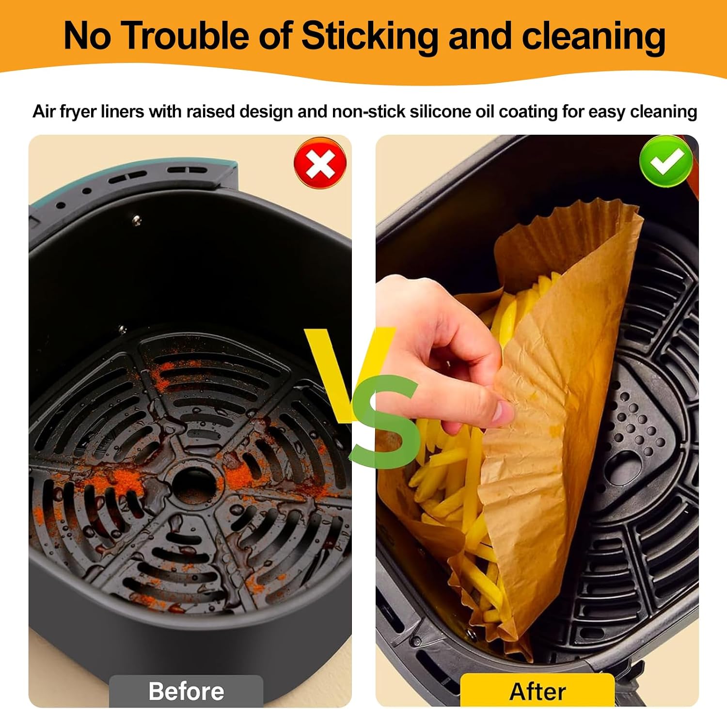 Exemple d’utilisation du papier cuisson friteuse à air Peach Street