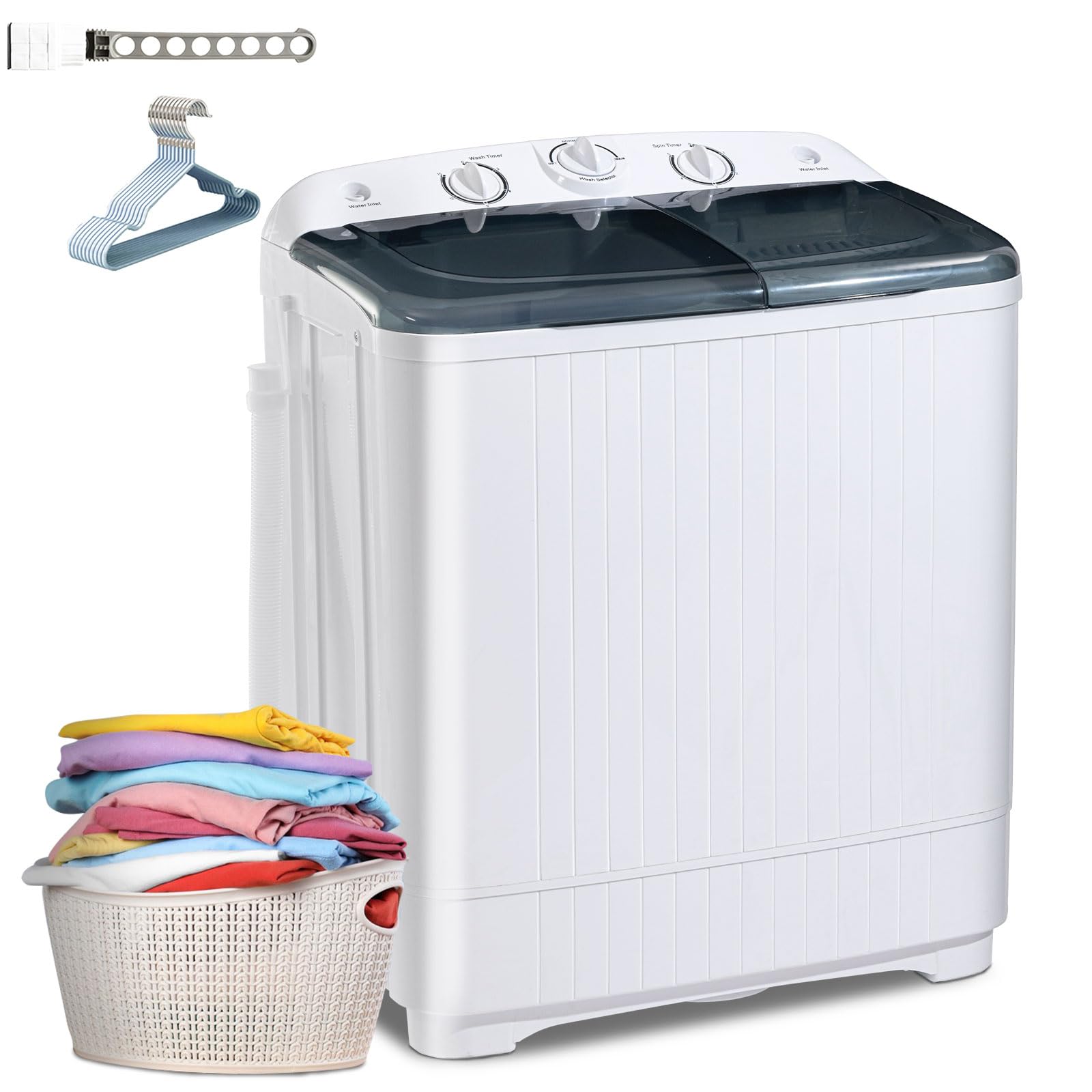 Amazon.com: Erivess Portable 22 lbs Twin Tub Washing Machine with