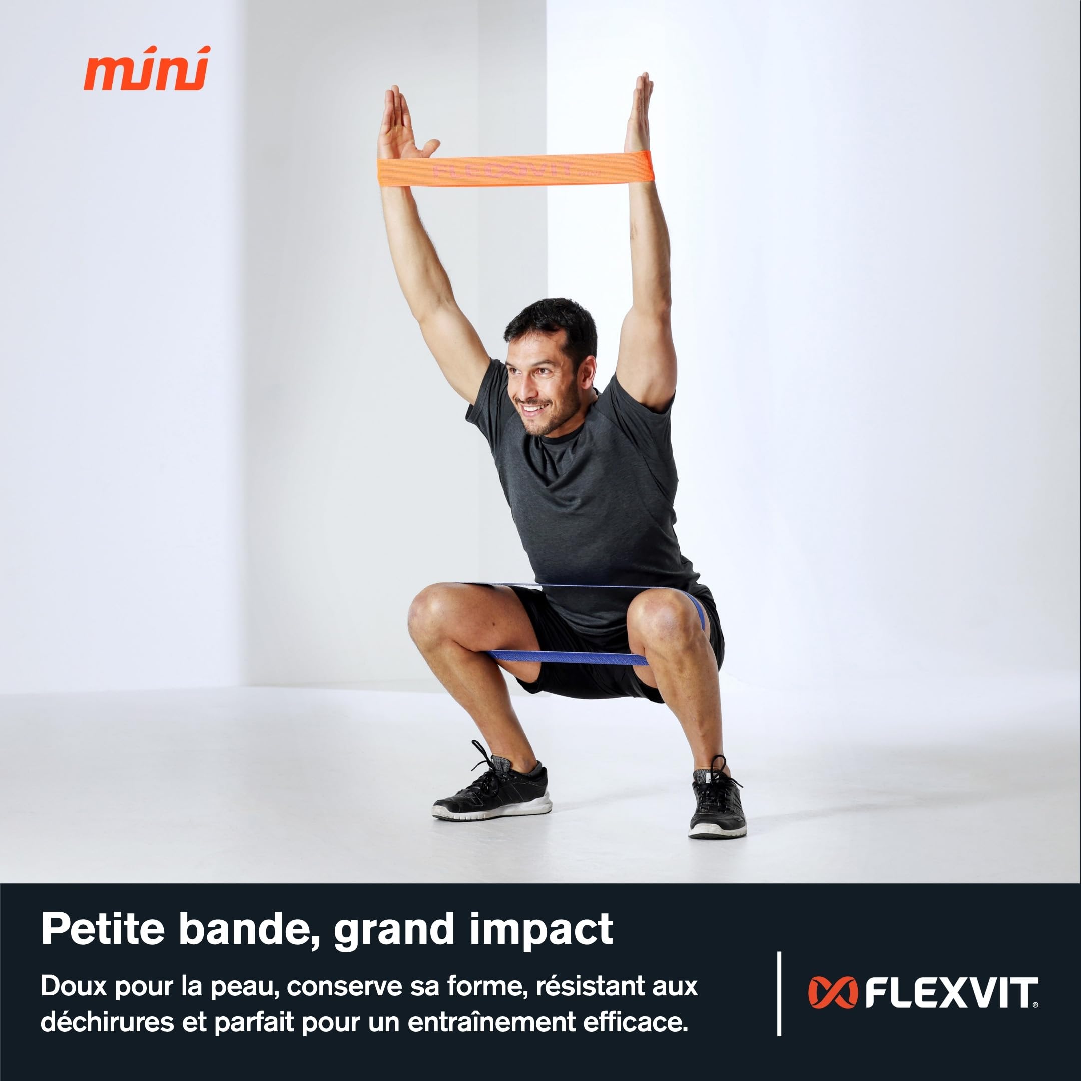 FLEXVIT Lot de 3 et 6 bandes de fitness pour exercices généraux de stabilisation, étirement et mobilisation, différentes épaisseurs, pour débutants et professionnels