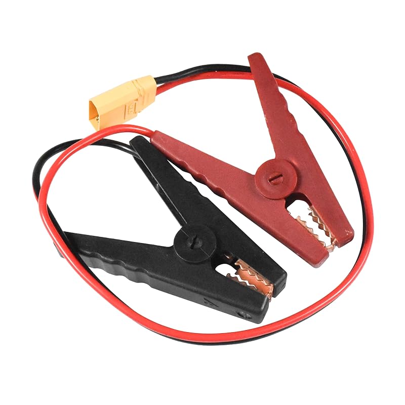 Cabo de carregamento de bateria chumbo-ácido HQRP 12 V com garras e plugue XT90 macho para Bluetti – 1 unidade
