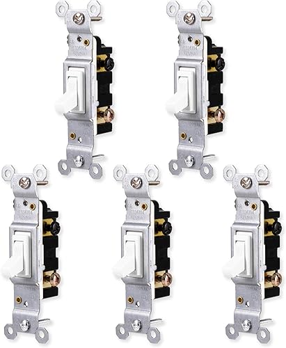 Miniatura 7 de GE Home Electric Heavy Duty, un solo polo, en la pared, ligero, ventilador, circuitos de un interruptor, clip de conexión a tierra, fácil de