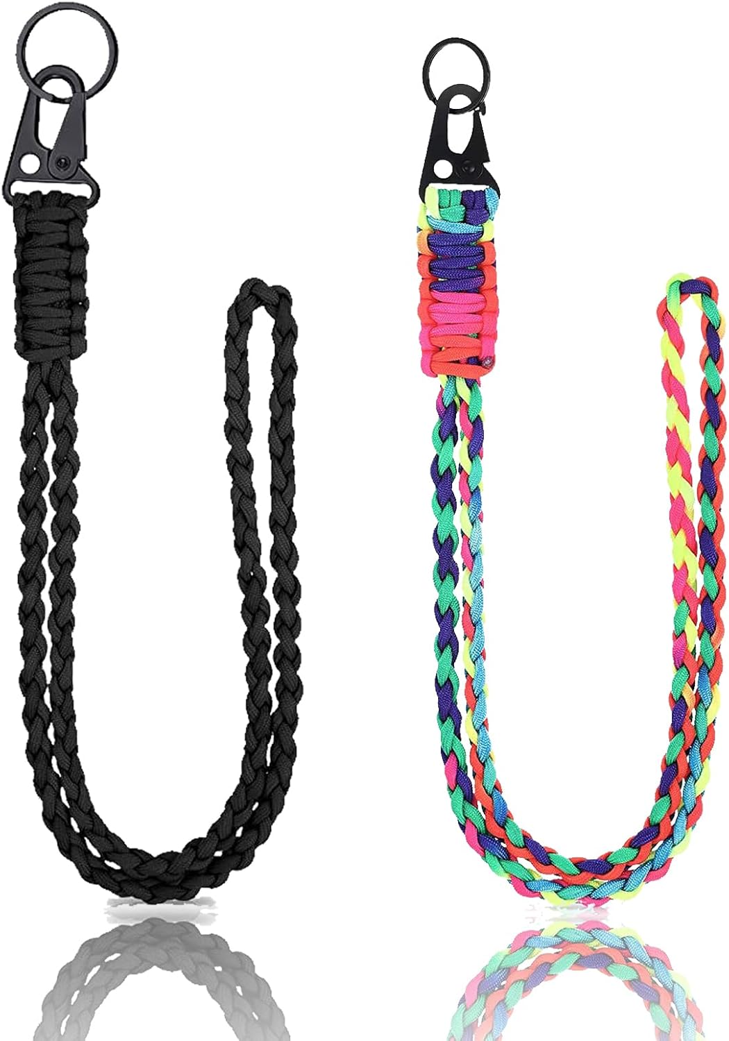 2pcs Heavy Duty Paracord Neck Lanyard Lanyards for neck Keychain