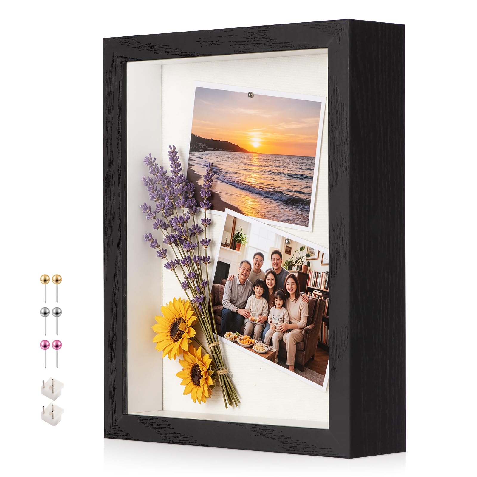 MGLIFEUL A5 Small Shadow Box Frame with Real Glass & Soft Linen Back