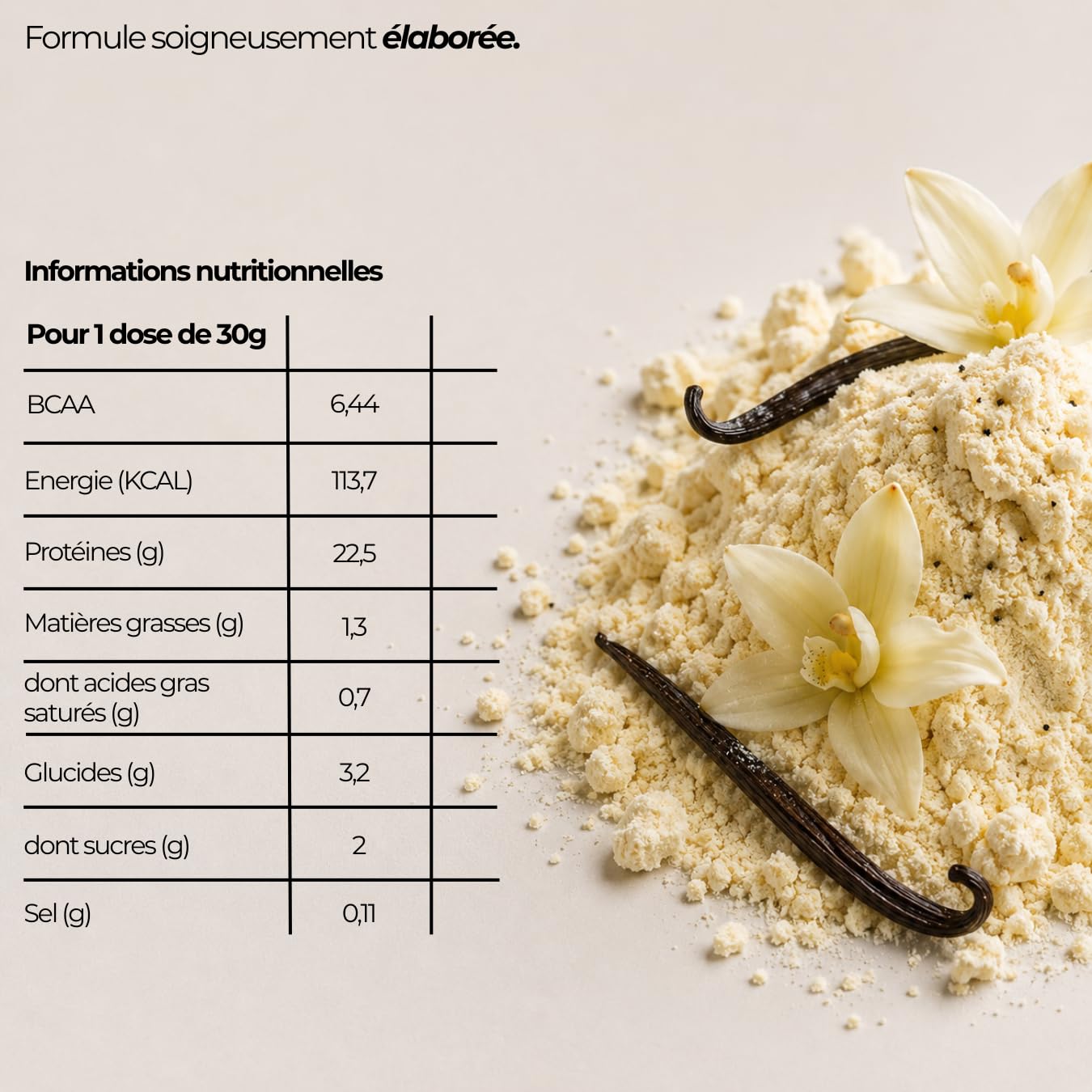 Whey protéine 100% Française - Faible en lactose (750g, Vanille)