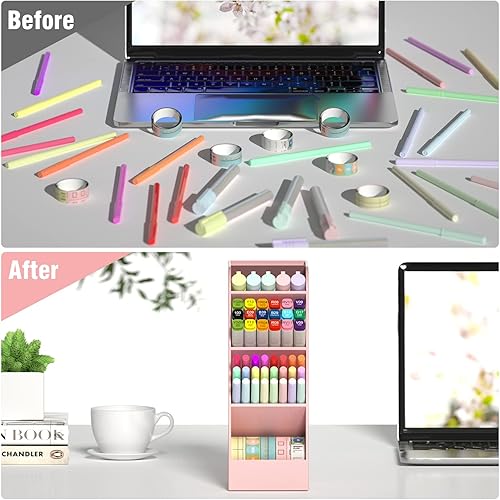 Miniatura 10 de Asten Portalápices para escritorio, organizador de bolígrafos para oficina, escuela, escritorio, organizador de almacenamiento de bolígrafos de gran