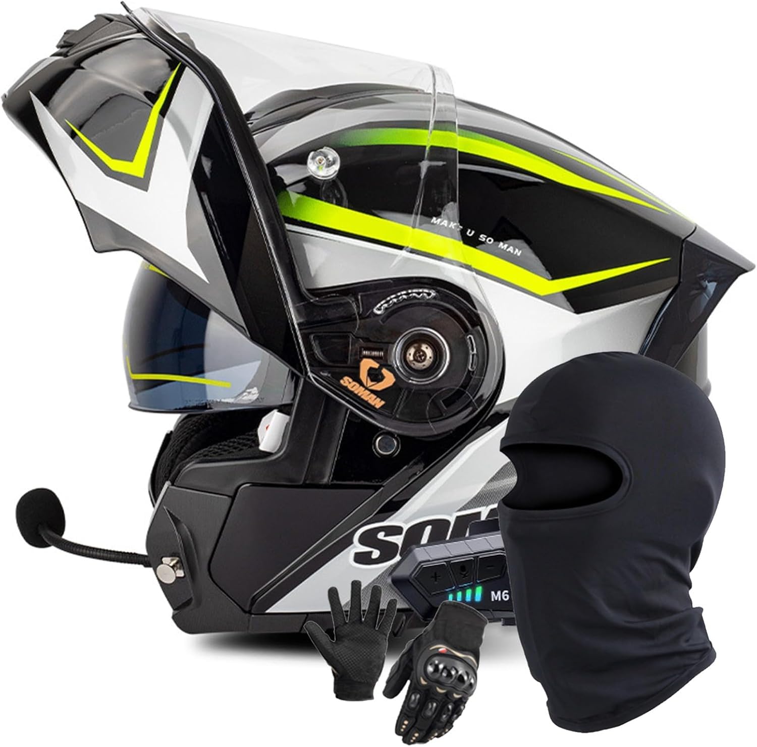 Casque modulaire pliable intégral avec double visière de protection