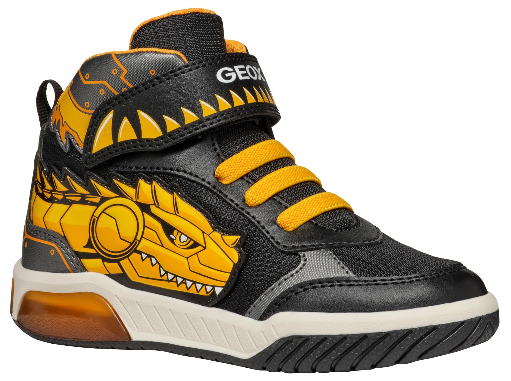 Geox J INEK BOY A, Sneaker, Black/Yellow,