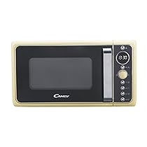 Candy Divo Forno a Microonde Vintage con Grill, 25 Litri, 900W, 6 Programmi di Cottura, Funzioni Crisp e Defrost, Child Lock, App hOn, Libera Installazione, 48,3 x 42,5 x 28,1 cm, Avena – DIVO G25CC