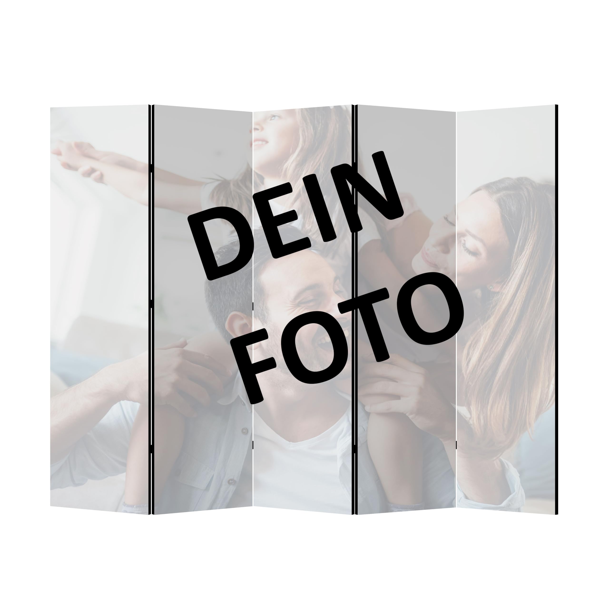 Separe Divisorio Interno Monofacciale - 5 Pannelli - Paravento da Interno Personalizzato con il Vostro Motivo - Divisorio per Ambienti per la Camera da Letto e il Soggiorno - 225x172 cm