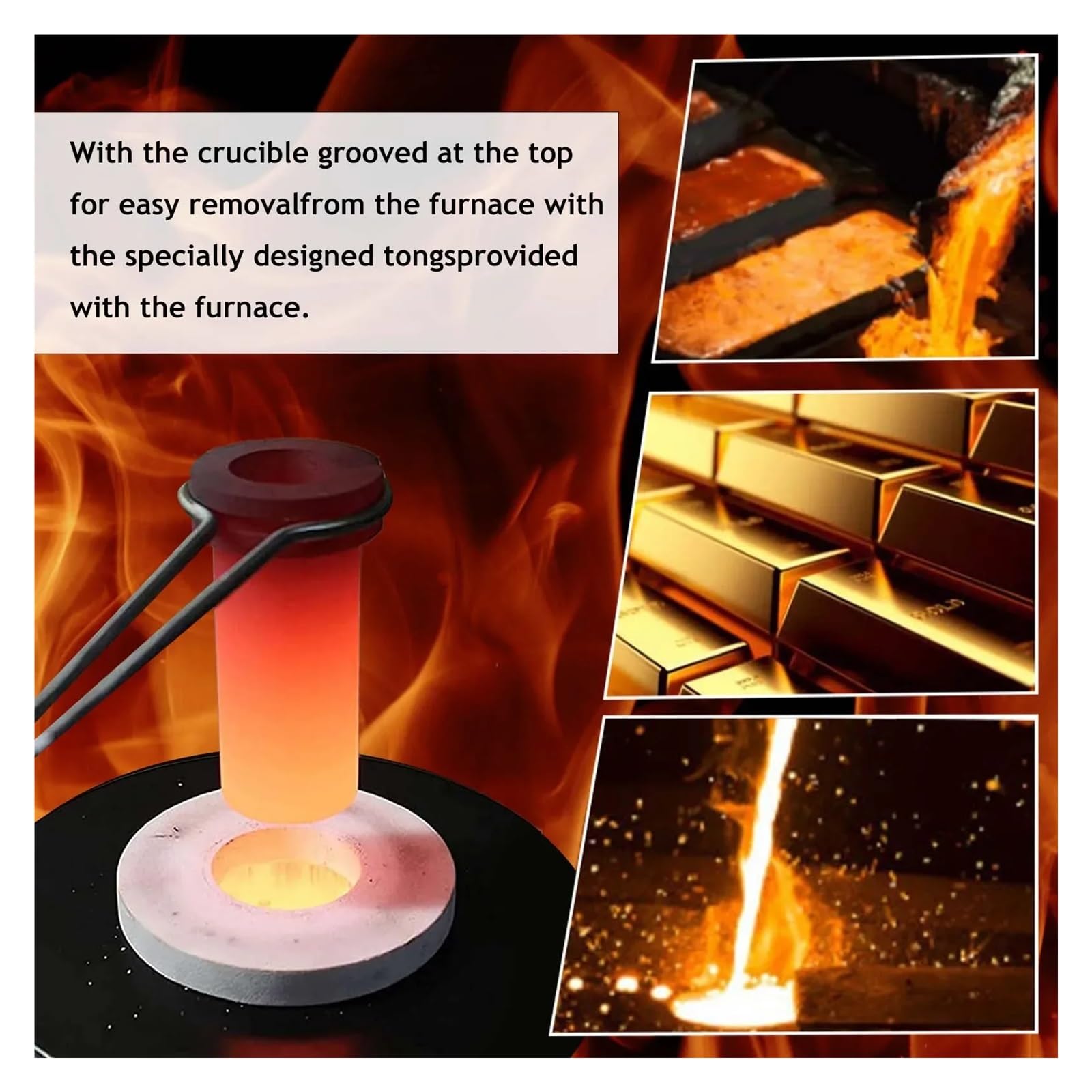 3KG Digital Gold Schmelzofen Maschine Heizleistung 2100W Raffination Edelmetall Silber Schmuck Casting Werkzeug Vielfältige Einsatzmöglichkeiten(Red)