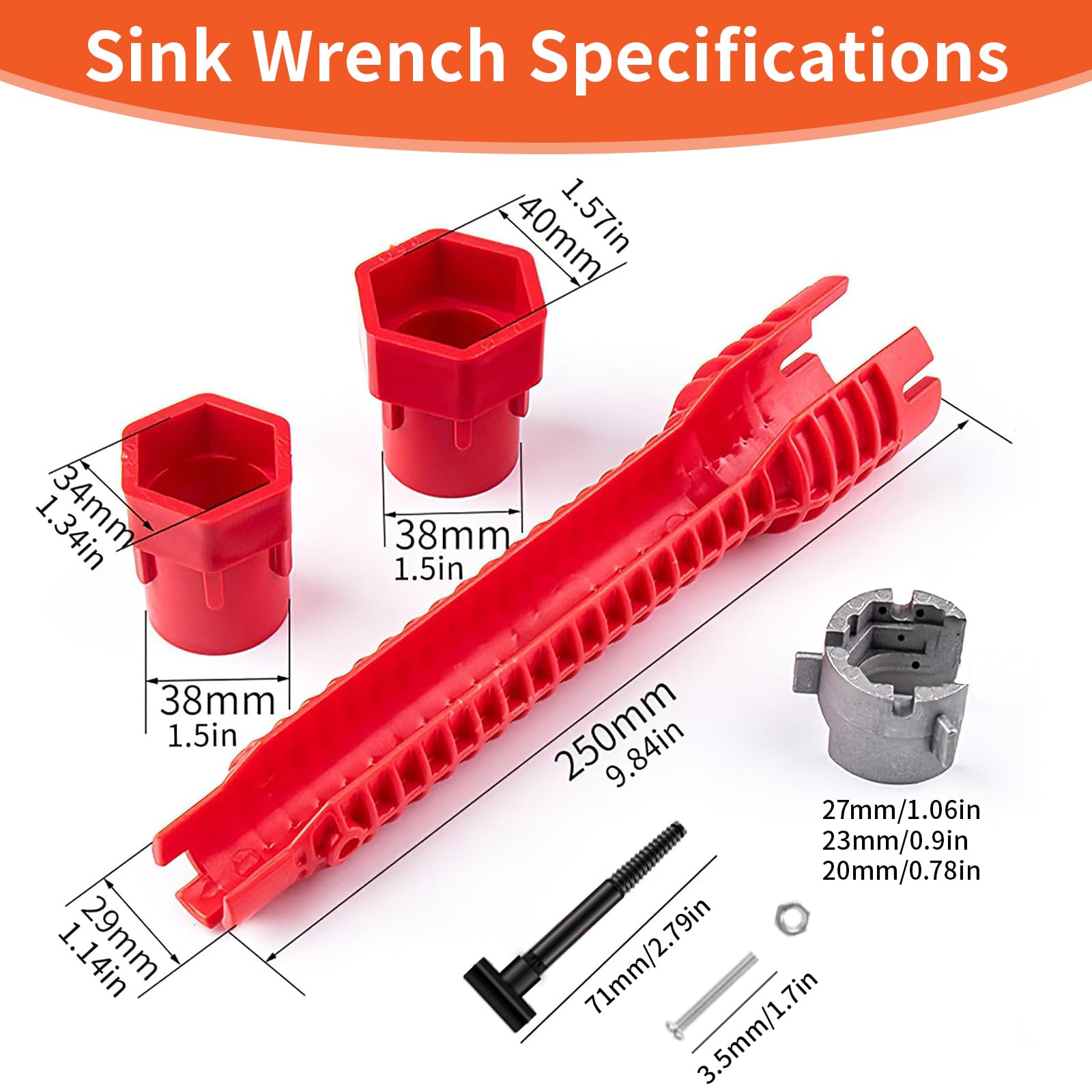 Plumbing Wrench Set - 39 Piece Faucet Tool Kit -9 Plumbing Wrench Set - 39 Piece Faucet Tool Kit -9