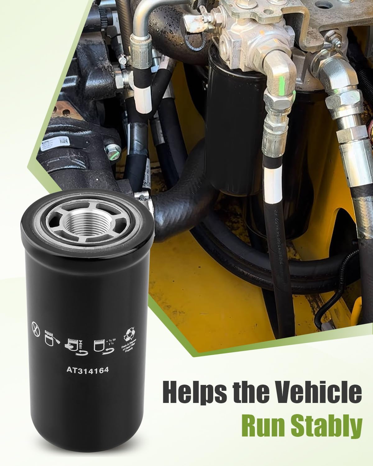 KV12276 Hydraulic Oil Filter 9842392 57404 Fit for John Deere New Holland Skid Steer Loaders, # LFH8759G BT8848-MPG AT314164 P174552
