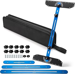 Peohud Stair Tread Template Tool, Aluminum Stair Tread Rules, Metal Stairs Jig, Adjustable Marking Measuring Tool for Stairs, Riser, Shelves, Cabinets, Floors