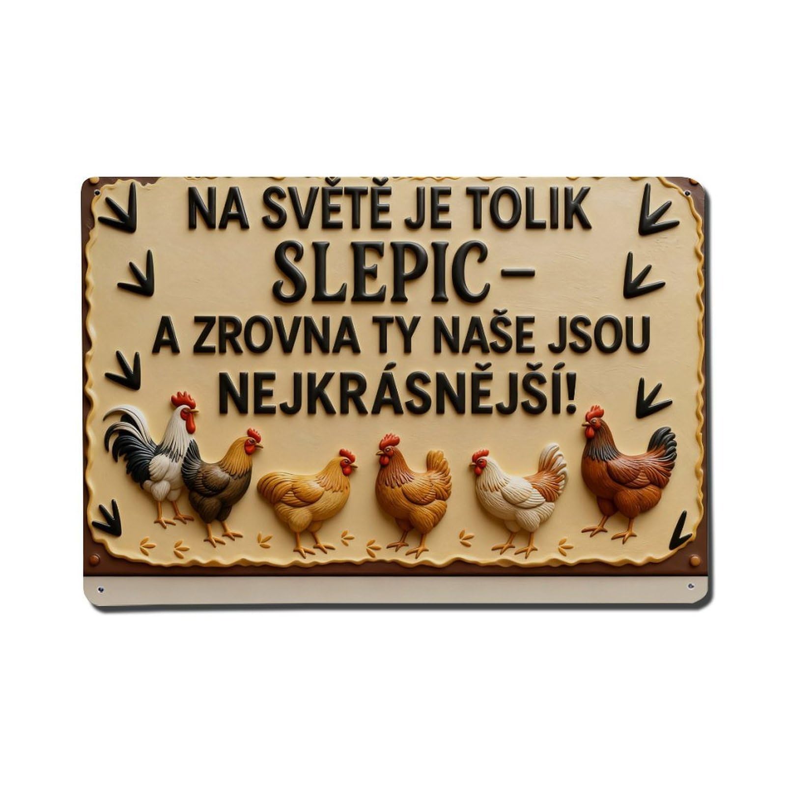 Chicken Rooster Farm Animal Pattern Metal Tin Sign Plaque
