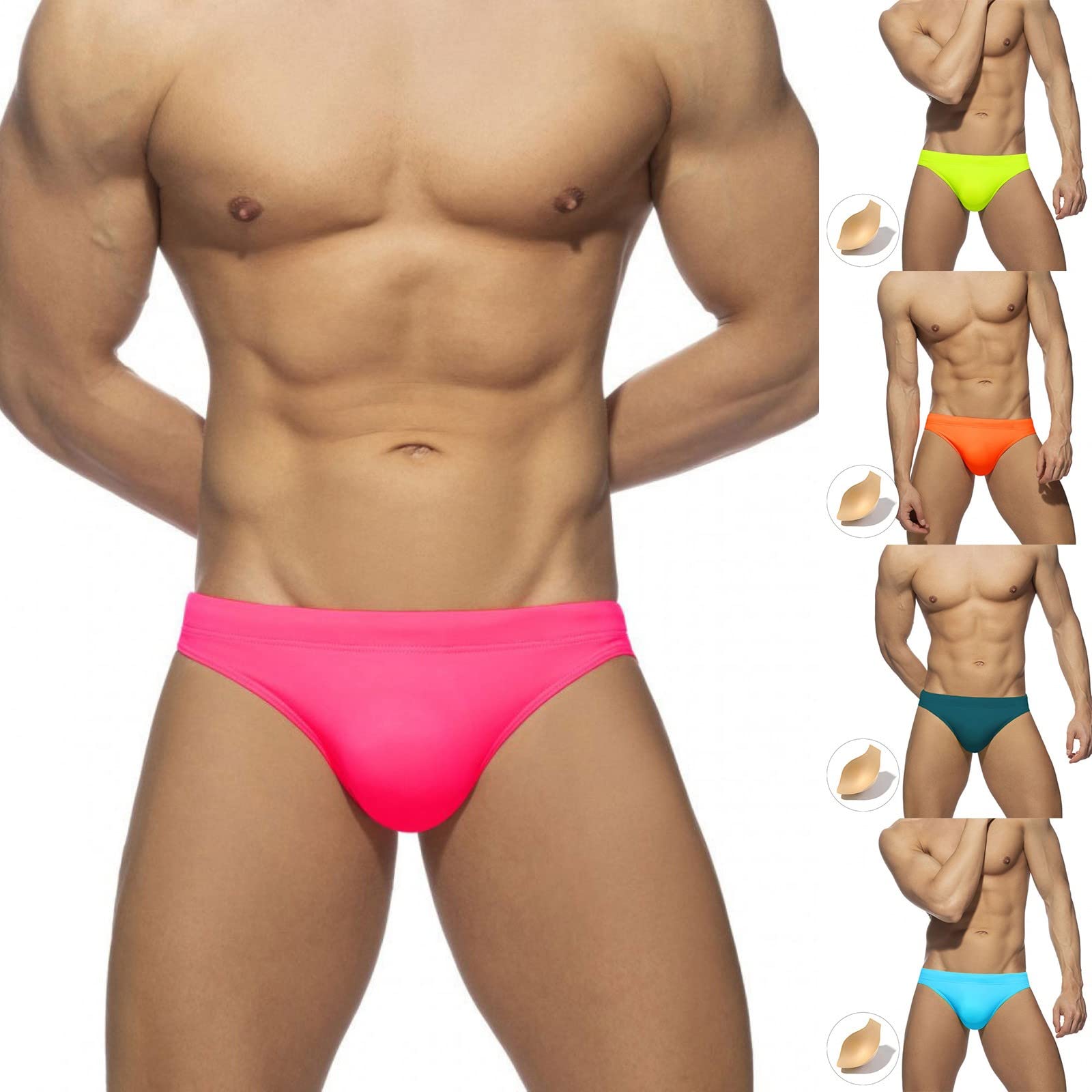 Genérico Bañador Hombre Slip Ropa de Baño Transpirable con Relleno Extraíble Bañador de Natación Secado Rápido para Playa y Piscina 2026