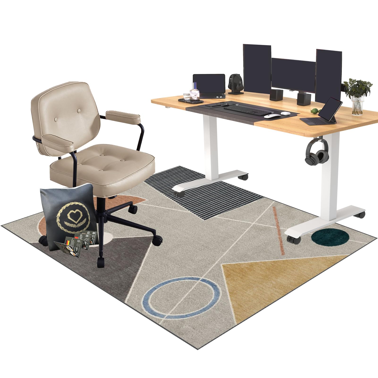 Bürostuhl Teppich Unterlage | Computerstuhl Teppiche | Gaming Teppich für Stuhl | Bodenschutzmatte für Hartböden und Teppich | 80 x 160 cm Bürostuhl Matte | rutschfest Bürostuhlunterlage