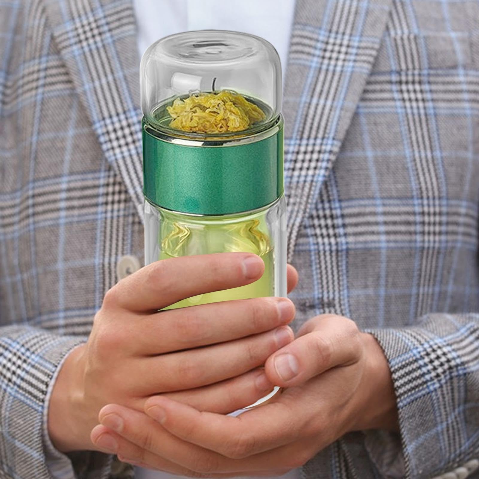 Tee-Infuser-Flasche Glasflasche, integrierte Wassertrennfunktion,