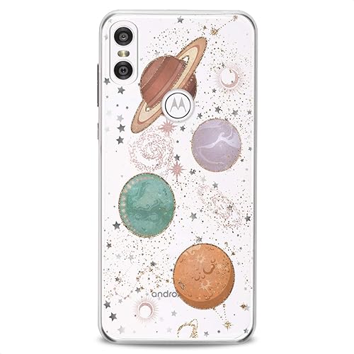 Miniatura 3 de Funda de TPU compatible con Motorola G9 G8 Plus G7 E20 P40 Z4 Edge 20 G22 Stylus Space Planets Slim Fit Jupiter Soft Galaxy Print Cutie Design Clear