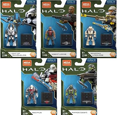 Mega Construx Halo Heroes Series 15 Complete Set of 5 Buildable Action Figures