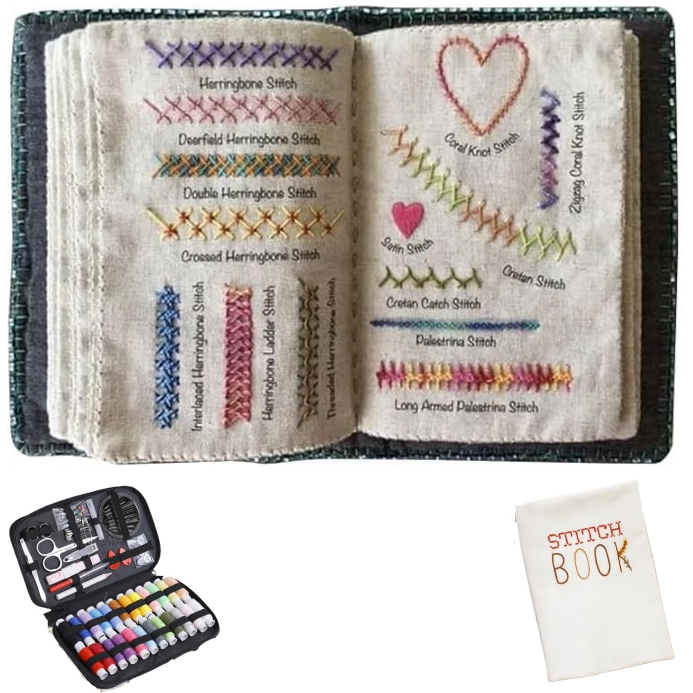 Generico DIY Stitch Book,Creative Mini Sewing Books,Portable Embroidery Stitches Books for Beginner Enthusiast Elevate Sewing Skills Ideal