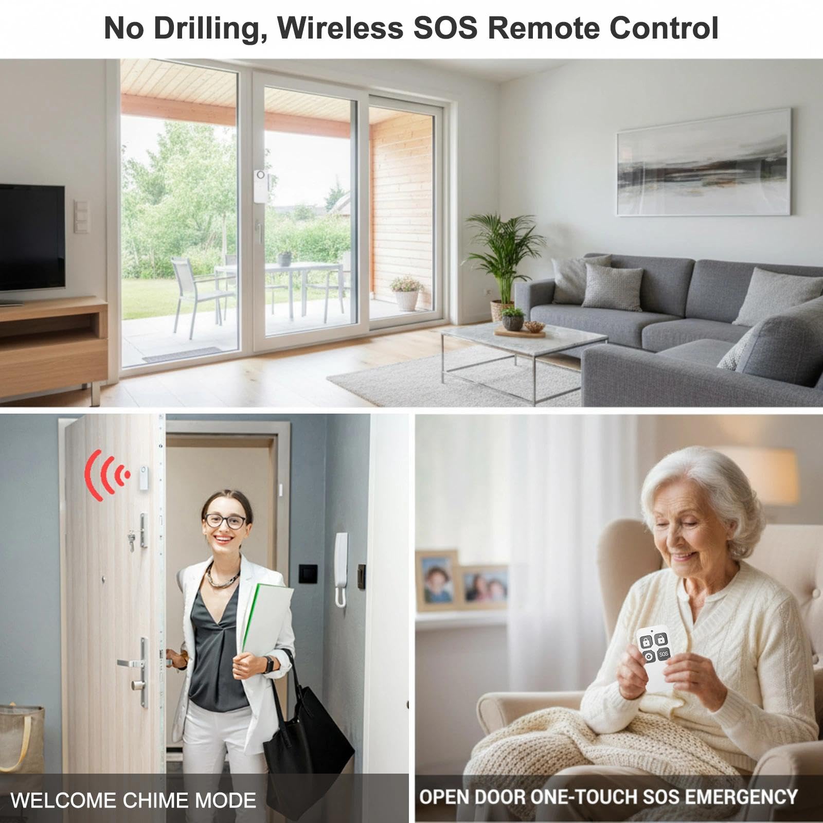 Sensore di Allarme per Porte e Finestre,130 dB Sirena Allarme Casa Senza Fili Allarme Casa Senza Fili con Sirena Esterna Allarme Porta Ingresso Adatto per Casa, Negozio, Ufficio, Garage