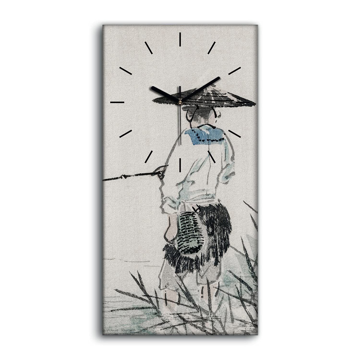 Horloge sur toile silencieuse sans tic-tac avec mains noires pour une décoration moderne