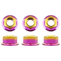 Vista 15 de Titanium DIN6923 M5 M6 M8 M10 M12 M14 M16 - Juego de 6 tuercas hexagonales (paso M8, 0.069 pulgadas, dorado)