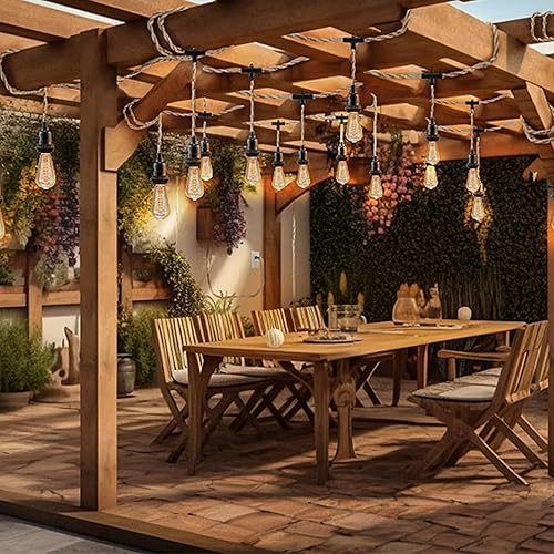 Miniatura 5 de LYOOWNG Cable de luz colgante de 3 luces, luces colgantes de 25 pies con cable de enchufe, kit de luces colgantes de cuerda de cáñamo con