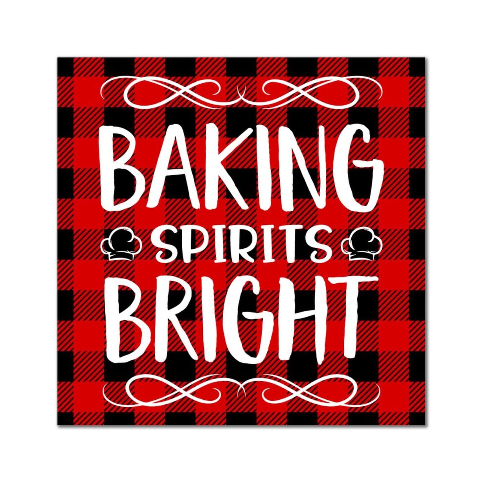Plaque murale rustique en bois décoration artisanale Baking Spirits