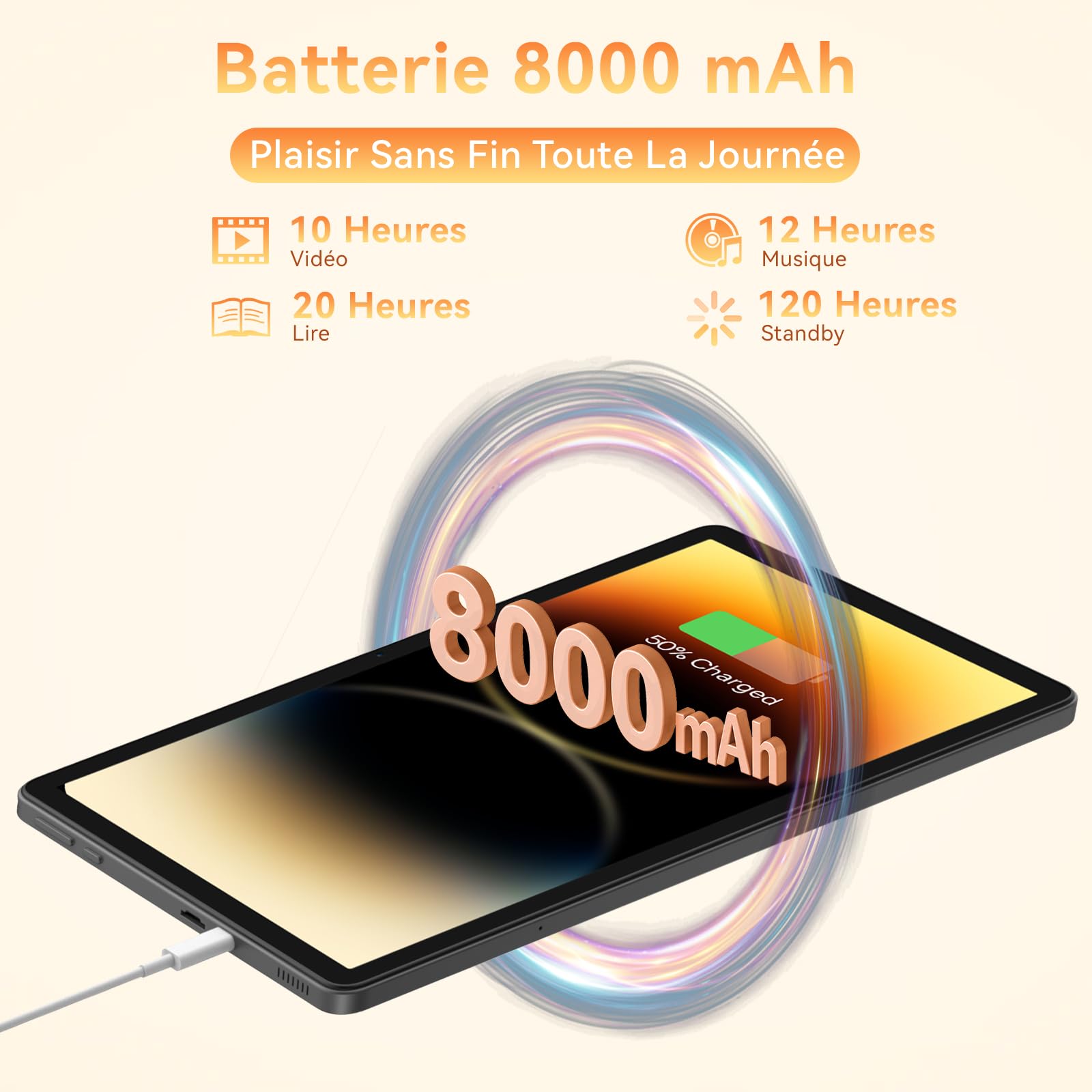 Tablette 11 Pouces avec Gemini AI, Tablettes Android 16 avec Coque, Souris & Clavier, Octa-Core, 32 GO RAM + 128 GO ROM + 1 TO TF, 1920x1200 Écran HD, 90 Hz, Caméra Double 8MP + 16MP, 8000 mAh (Gris)