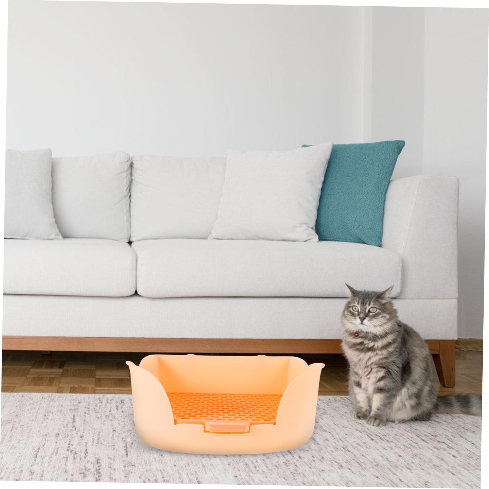 Yardwe Lettiera per Conigli Piccoli Supporto per Conigli Mangiatoia per Animali Domestici Toilette per Coniglietti Facile da Pulire Separazione Efficiente dei Rifiuti Adatto Diverse Gabbi