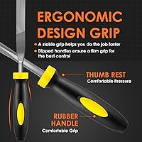 Vista 5 de Juego de 6 limas de aguja de metal - Juego de limas endurecidas de aleación de acero que incluyen lima plana, lima de protección, lima cuadrada