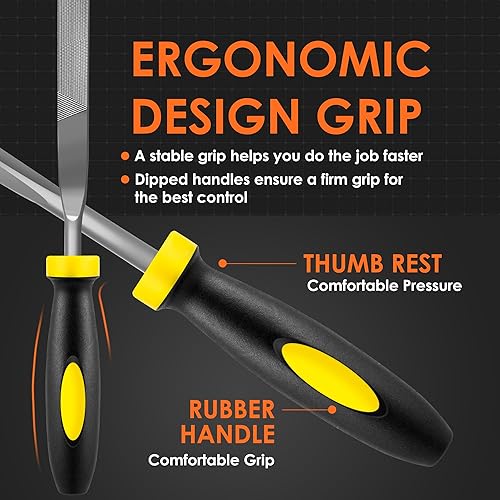 Miniatura 24 de Juego de archivos pequeños, lima de diamante de aguja, 13 piezas, 6 limas Jewlers y 6 limas de acero, trabajo de metal de precisión, carpintería