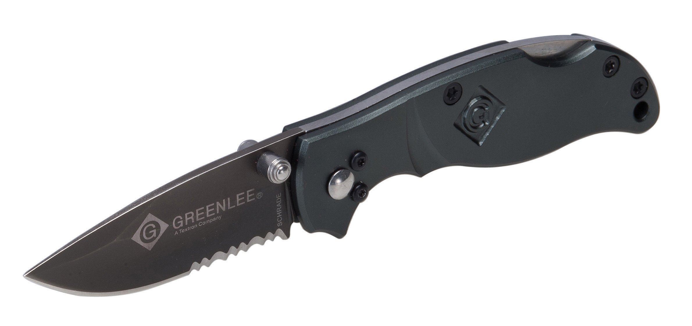 Greenlee Folding Knife, Drop Point, 5-3/4 In, Black