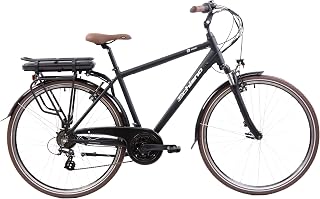 F.lli Schiano E-Ride 28" E-Bike, Men's Electric City Bicycle with 250W Motor and removable 36V 10.4Ah Lithium Battery, with 21 Speeds, in Black