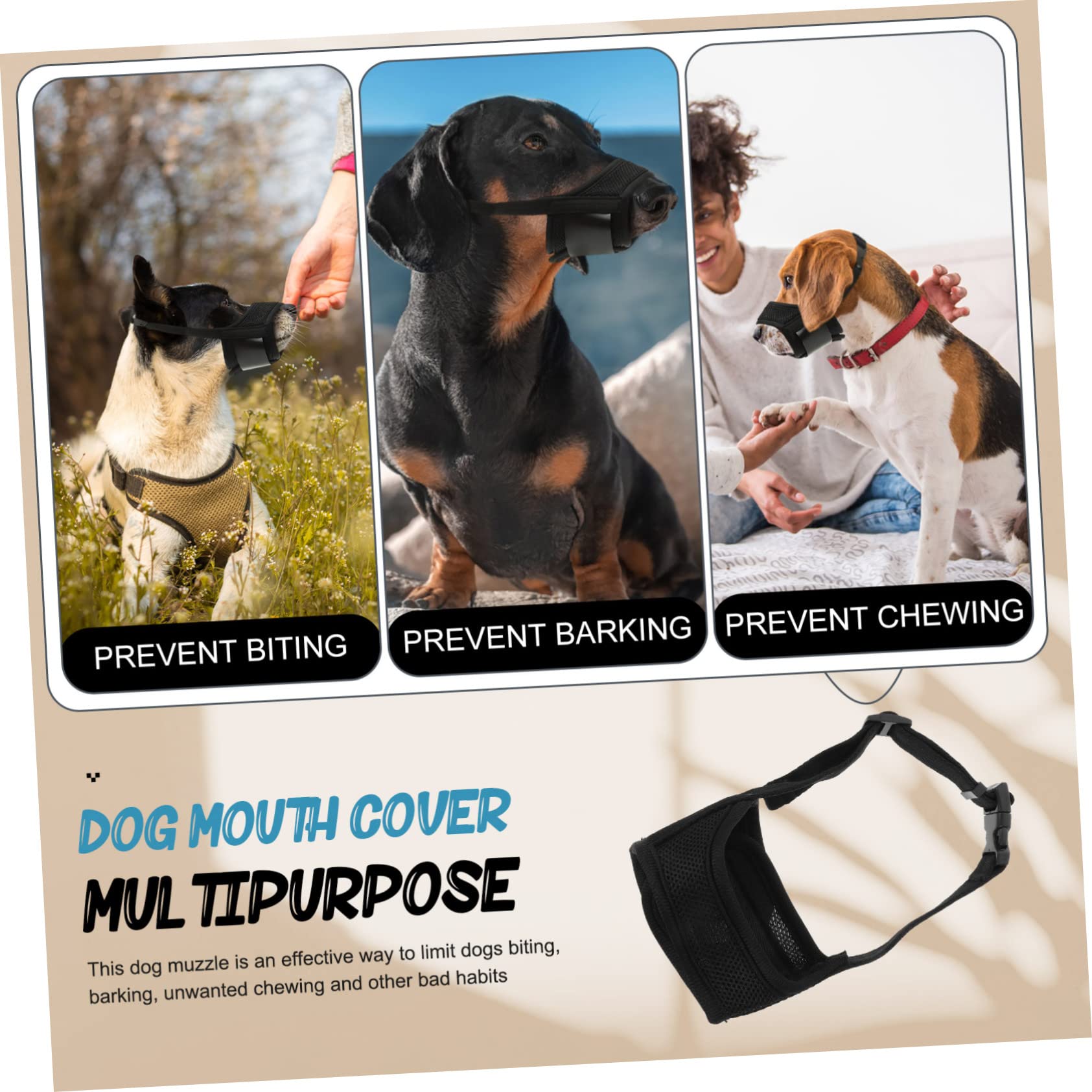 POPETPOP Lot de 5 Muselières Respirantes Et Confortables pour Chiens de Taille