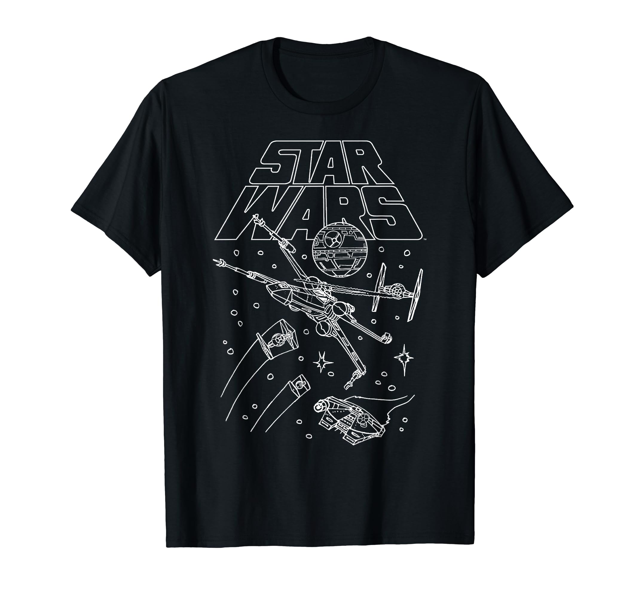 Amazon | スターウォーズ 宇宙戦線アートロゴ Tシャツ | Tシャツ