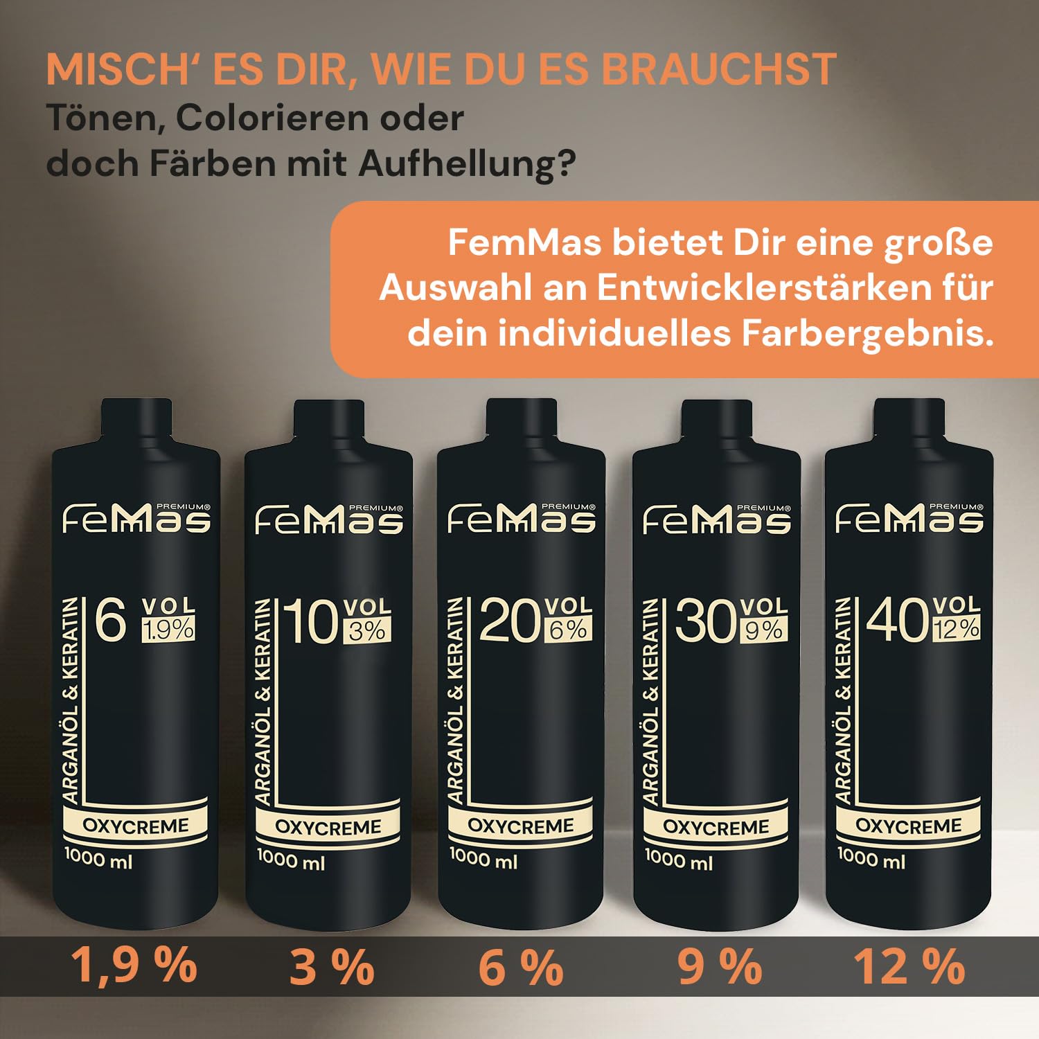 FemMas Oxycreme 1000 ml (1.9%) I Professional Oxidiser for Hair Dyeing and Tinting Hair I Easy to Use and Optimal Adhesion I Perfect - Image 4