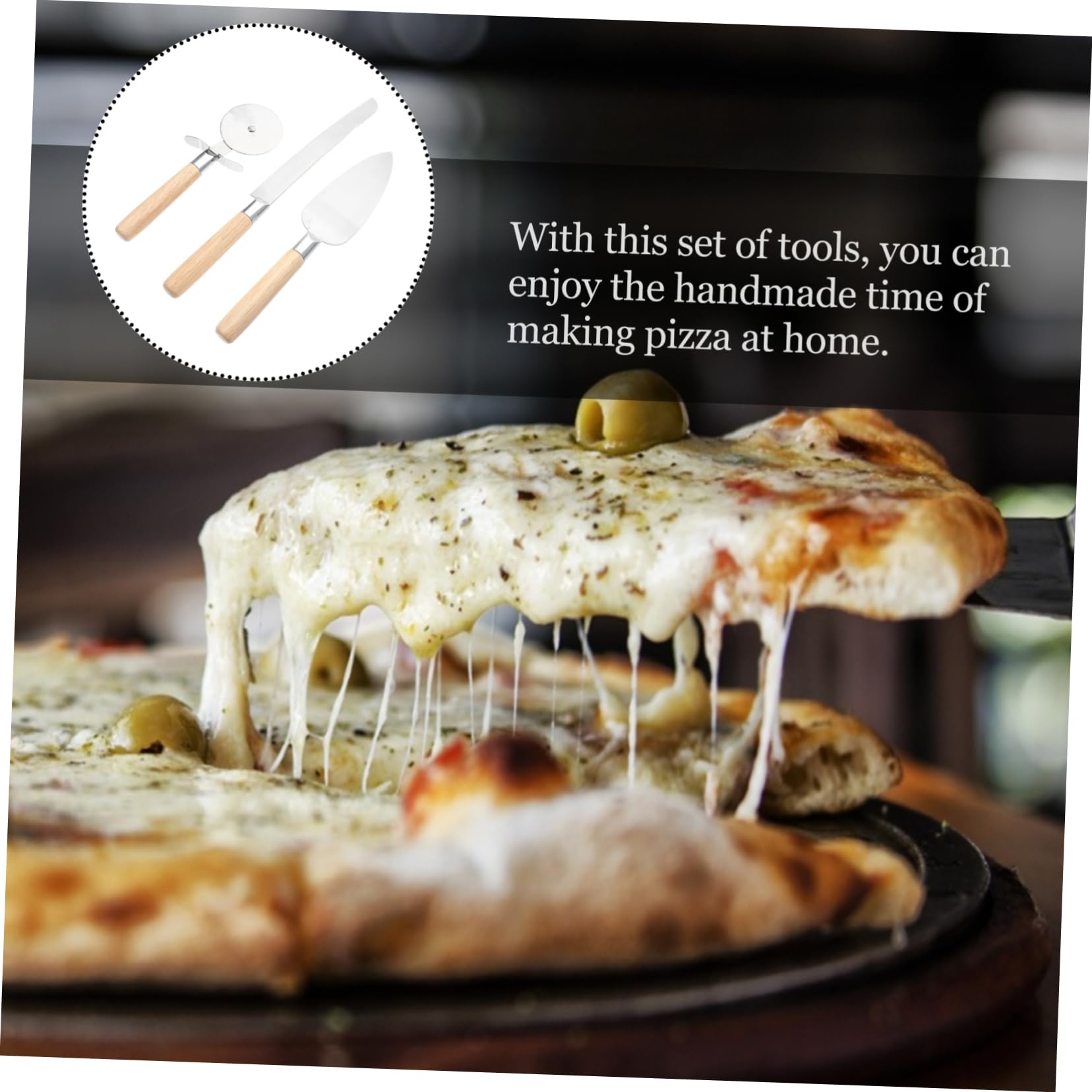 Alipis 1Set Portable Pizza Cutter with Ergonomic Handles Comfortable Grip and Material for Home Baking and Professional Kitchens Includes Pizza Spatula and Cutting