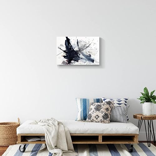 Miniatura 738 de Lienzo artístico para pared, pinturas de arte abstracto, fantasía azul, grafiti colorido sobre fondo blanco; decoración artística moderna para sala