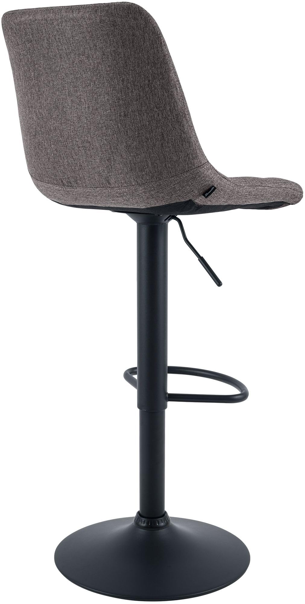 CLP Taburete de Bar Mapun, Silla de Bar Regulable en Altura y giratoria 360 Grados, Acolchada, con Estructura Metalica para Cocina, Color:Gris Oscuro, Material:Tela