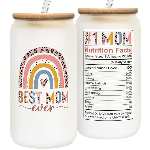 Gifts for Mom from Daughter, Son, Husband - Christmas Gifts for Mom, Mom Christmas Gifts, Mom Birthday Gifts, Birthday Gifts for Mom - Mom Gifts, Mother Gifts, New Mom Gifts for Women - 16Oz Can Glass