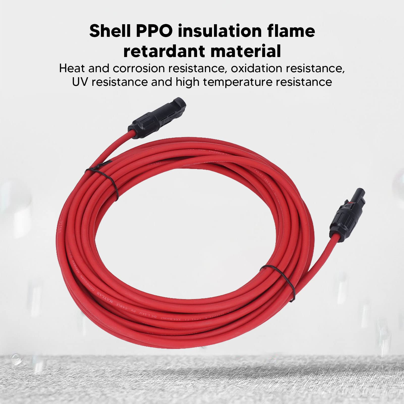 Cavo di prolunga per pannello solare 2 pezzi 12 AWG 4 mm², cavo di prolunga adattatore solare con connettore femmina maschio, cavo per pannello solare ignifugo IP68 per ambienti (10 m/32,8 piedi)