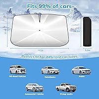 Vista 7 de Parasol para parabrisas de automóvil, diseño de doble capa, revestimiento de 5 capas con bloqueo UV. Bloquea hasta el 99% de los rayos UV, reduce