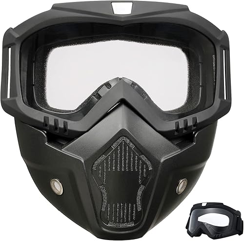 Miniatura 9 de Máscara de Airsoft de cara completa con gafas de alta definición, calavera, esqueleto, máscara de paintball para Halloween, cosplay, paintball,