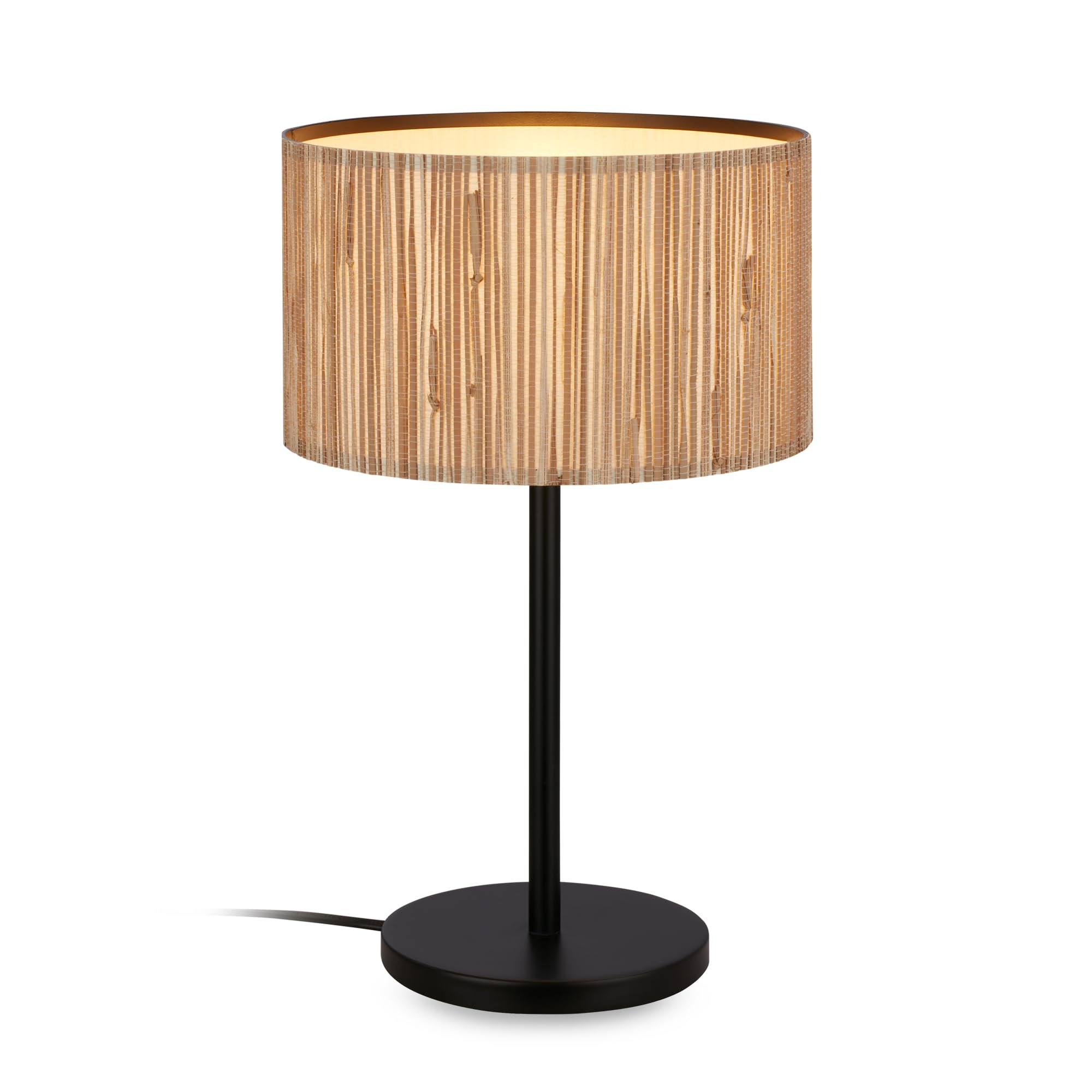 Briloner Lampada da tavolo con paralume in seagrass, interruttore a cavo, E27, max. 10W, 25x41,5 cm, natura