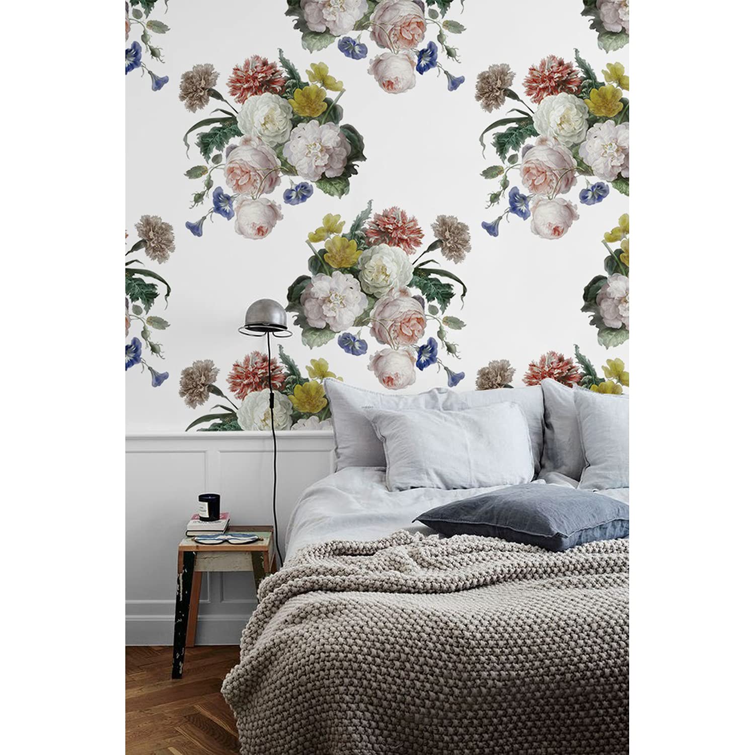 Papier peint floral pré masquez vos murs abîmés avec ce décor 416x254cm