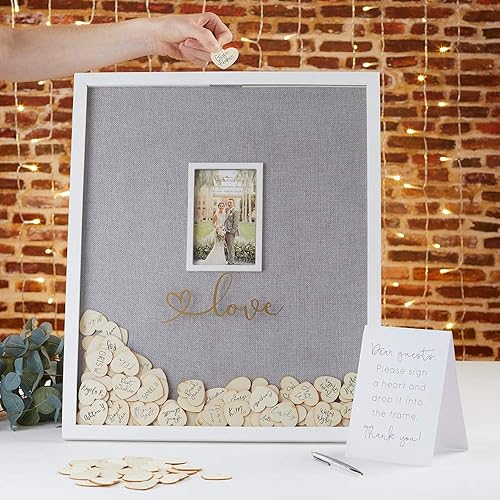 Vista 24 de Kate Aspen Libro de invitados de boda alternativo, tamaño único, madera rústica Madera (rustic wood)